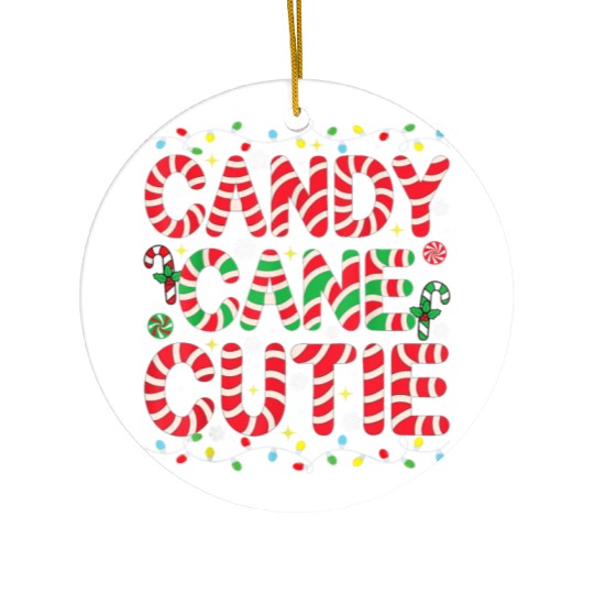 Funny Christmas Candy Cane Lover Crew Xmas Candy Ceramic Ornaments
