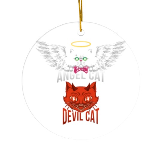Angel Cat And Devil Cat Ceramic Ornaments