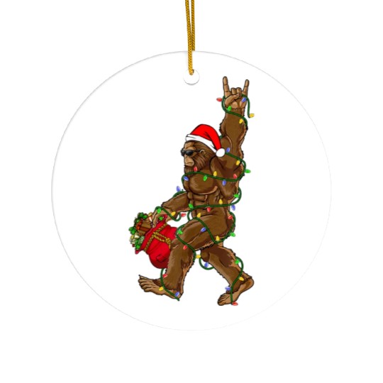Funny bigfoot Christmas tree Ceramic Ornaments