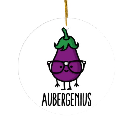 Aubergine eggplant genius Aubergenius Ceramic Ornaments