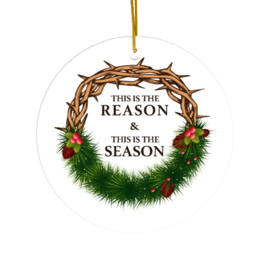 Jesus is King and is the Reason for the Season Ceramic Ornaments