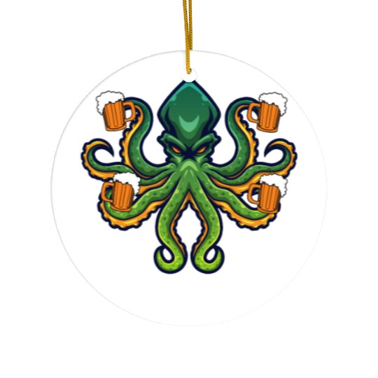 Shamroctopus Octopus Lover St Patrick's Day Ceramic Ornaments