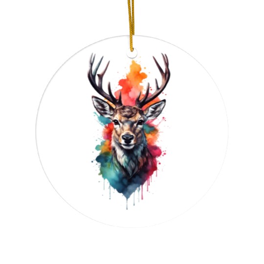Colorful Swamp Deer Ceramic Ornaments