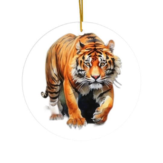 tiger watercolor Ceramic Ornaments
