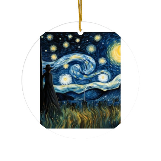 Gardener's Starry Night Ceramic Ornaments Van Gogh Inspired