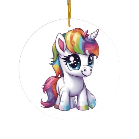 Baby Rainbow Unicorn Ceramic Ornaments