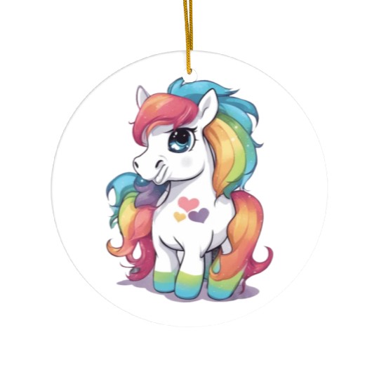 Rainbow Baby Pony Ceramic Ornaments