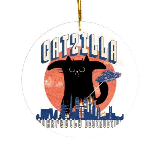 Catzilla king of cats,movie parody Ceramic Ornaments