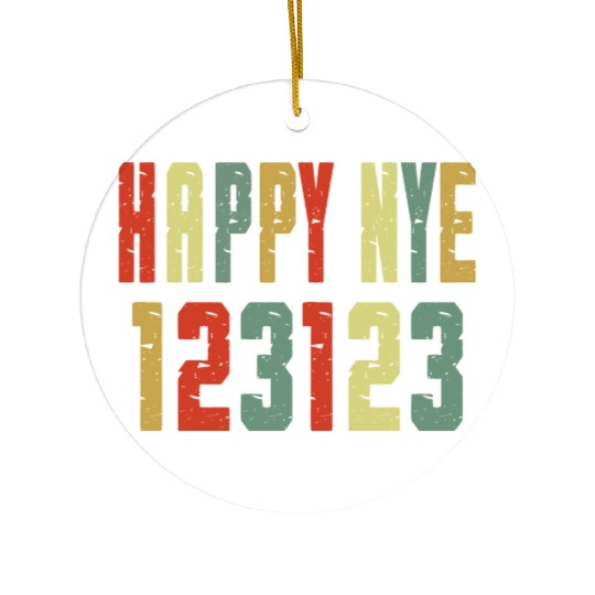 123123 Happy New Year 2024 NYE Ceramic Ornaments