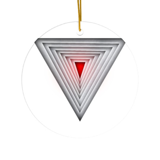 Glowing Red Triangle Ceramic Ornaments