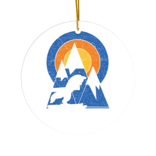 Retro Breckenridge Ski White Fox Ceramic Ornaments