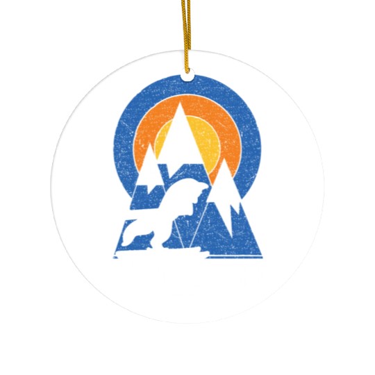 Retro Ski Santa Fe White Fox Ceramic Ornaments