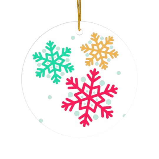 Snowflake, Winter sports Ceramic Ornaments
