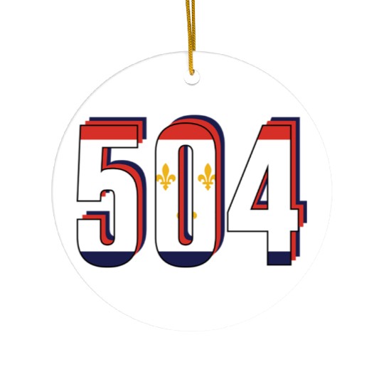 504 Area Code New Orleans Louisiana Map Number Ceramic Ornaments