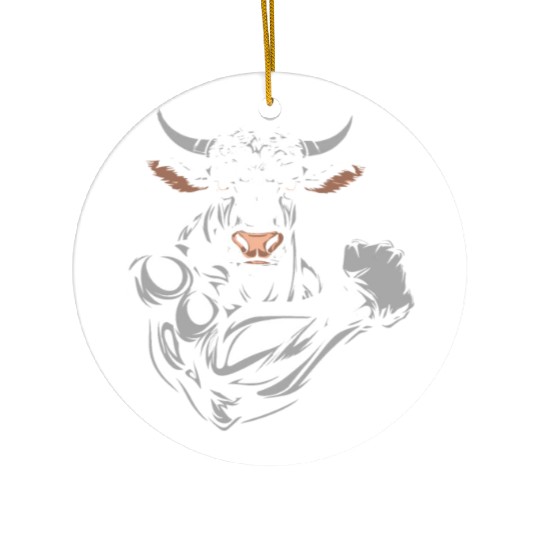 Workout Gym Cow Ceramic Ornaments
