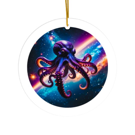 Space Octopus Ceramic Ornaments