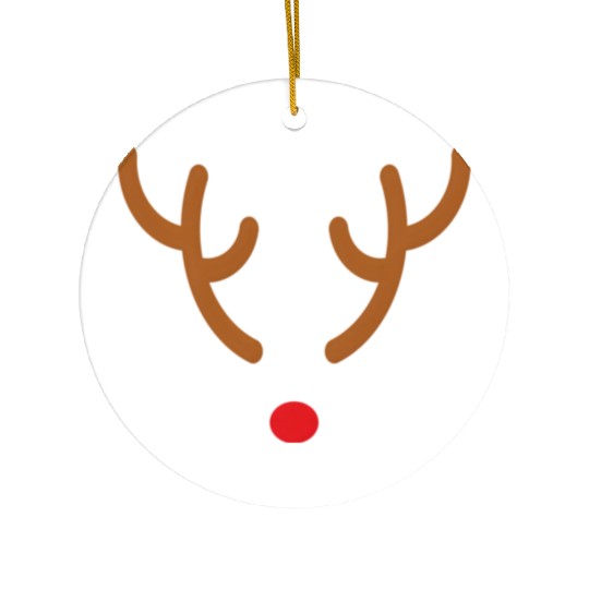 Reindeer Antlers Red Nose Ceramic Ornaments