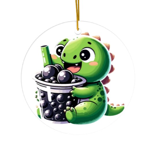 Boba Tea Dragon Kawaii Ceramic Ornaments