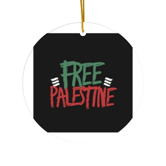 free free Palestine typography 2 Ceramic Ornaments