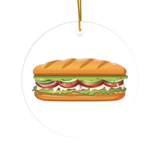 Subway Sandwich Design Ceramic Ornaments