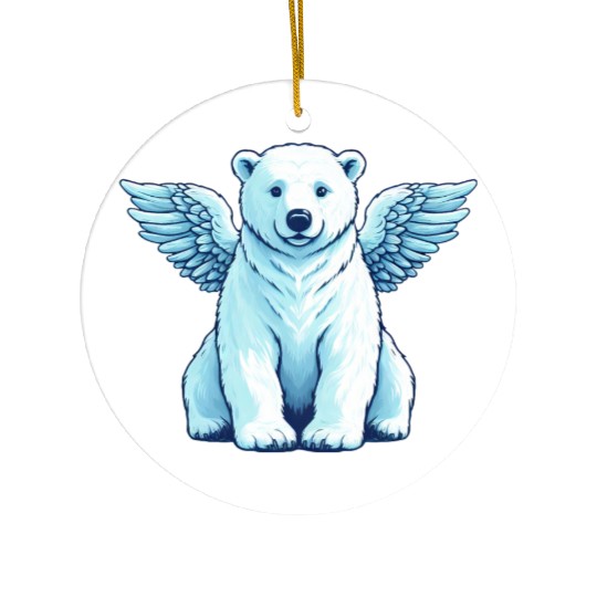 Bear Polar Bear Angel Wings Ceramic Ornaments