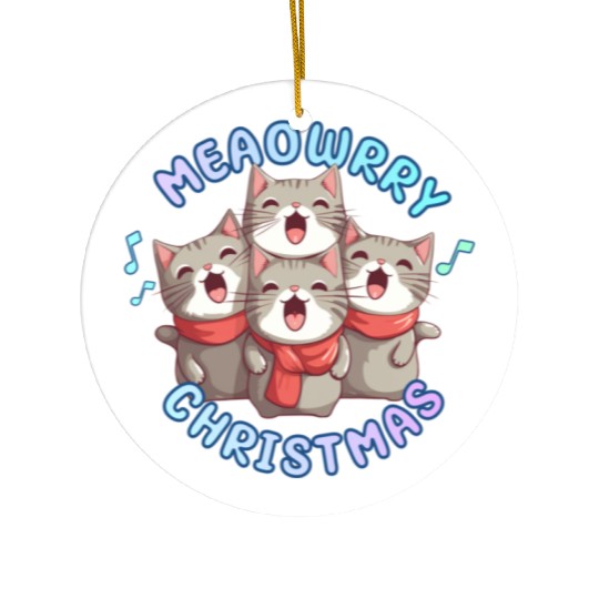 Christmas Kittens sing lovely Christmas song Ceramic Ornaments