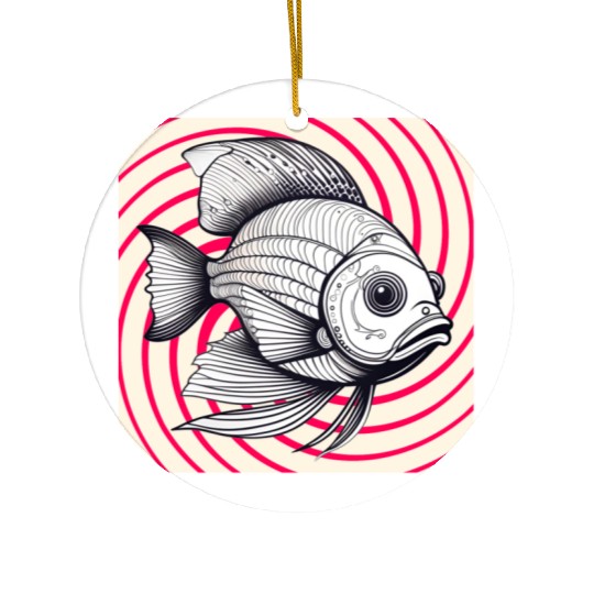 red striped fish Ceramic Ornaments