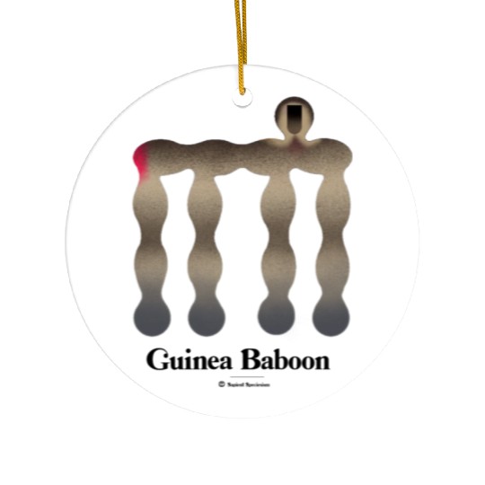 Bold monkey print "Guinea Baboon" Ceramic Ornaments