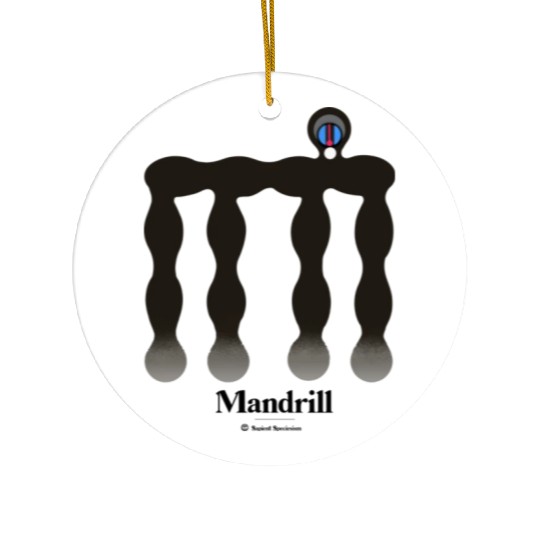 Bold monkey print "Mandrill" Ceramic Ornaments