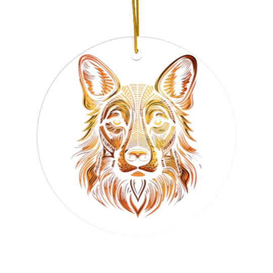 German Shepherd Funny Dog Street Art Comic Pet Ceramic Ornaments