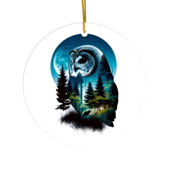 Nature in Owl Pattern Ceramic Ornaments