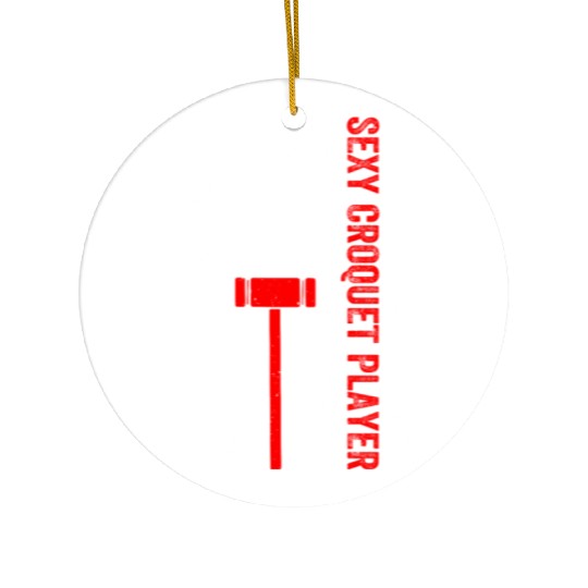 Sexy Croquet Player US Flag Croquet Player Ceramic Ornaments