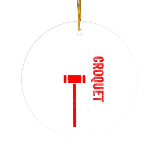 Croquet US Flag Croquet Player Ceramic Ornaments