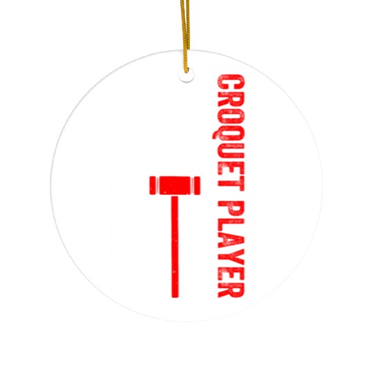 Croquet Player US Flag Croquet Player Ceramic Ornaments