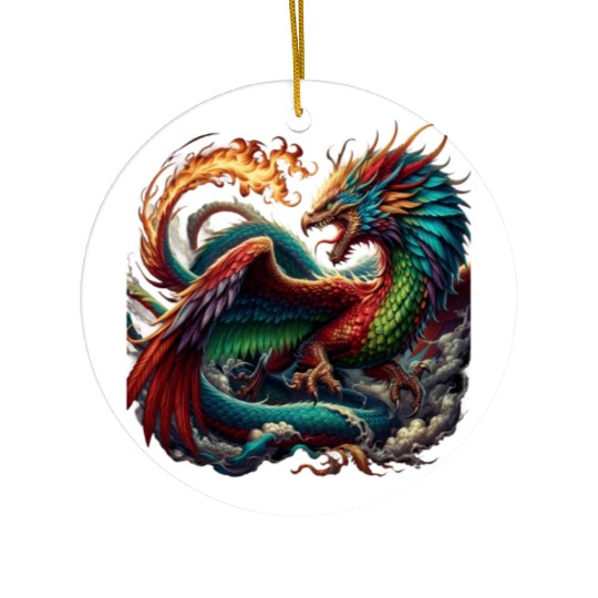 Aether s Embrace The Phoenix Dragon Ceramic Ornaments