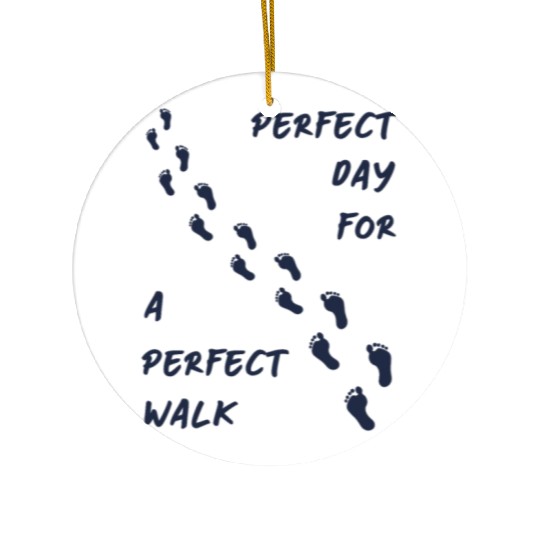 Perfect day perfect walk 2 - Navy Blue Ceramic Ornaments