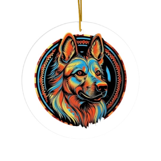German Shepherd Funny Dog Street Art Comic Pet Ceramic Ornaments