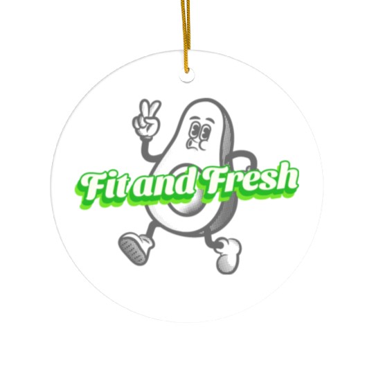 Fit and Fresh Avocado Gym Ceramic Ornaments