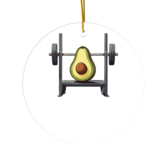 Spicy and Swole Avocado Gym Ceramic Ornaments