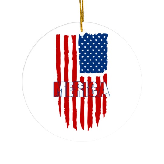 American Flag Merica Ceramic Ornaments