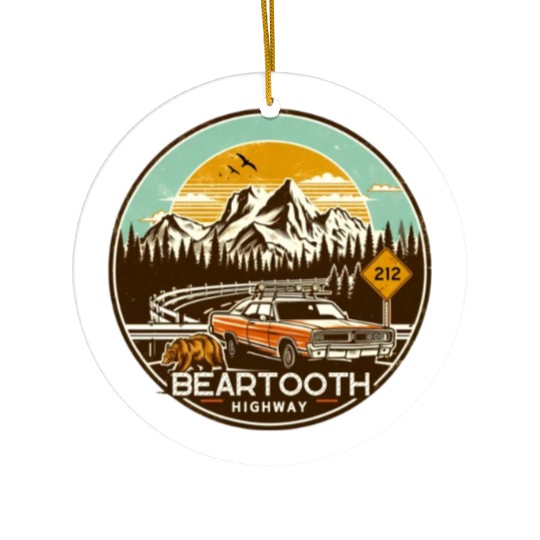 Beartooth Highway US 212 Ceramic Ornaments