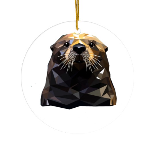 Geometric Style Sea Otter Ceramic Ornaments