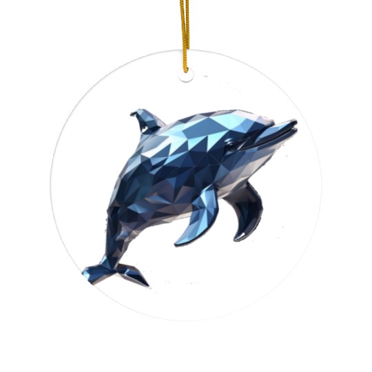 Geometric Style Dolphin Ceramic Ornaments