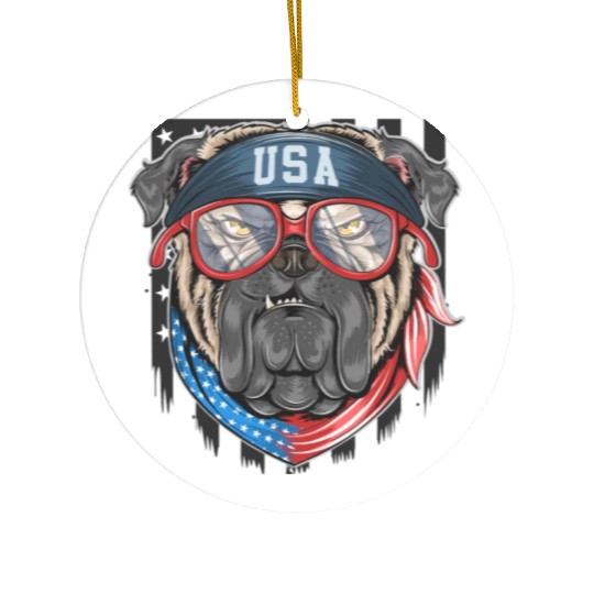 Patriotic Pooch - American Spirit Dog Ceramic Ornaments
