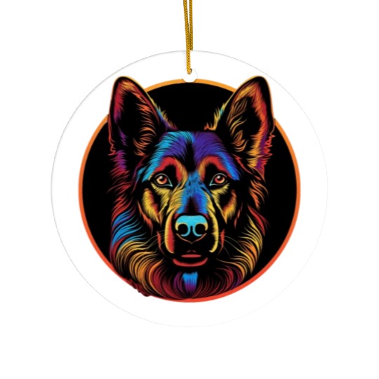 German Shepherd Funny Dog Street Art Comic Pet Ceramic Ornaments