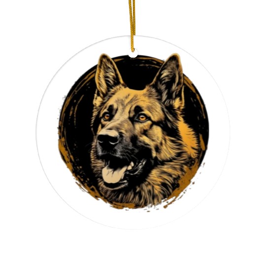 German Shepherd Funny Dog Street Art Comic Pet Ceramic Ornaments