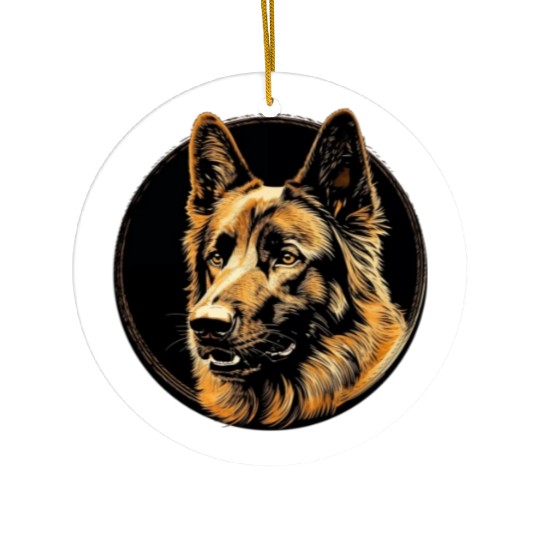 German Shepherd Funny Dog Street Art Comic Pet Ceramic Ornaments