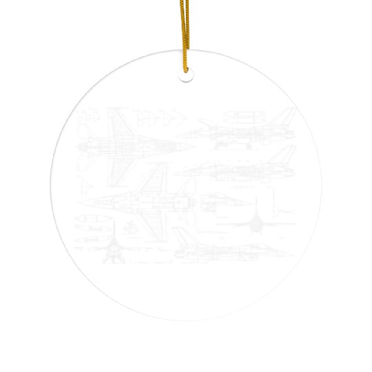 F16 Jet Aircraft Fighter Jet Blueprint Ceramic Ornaments