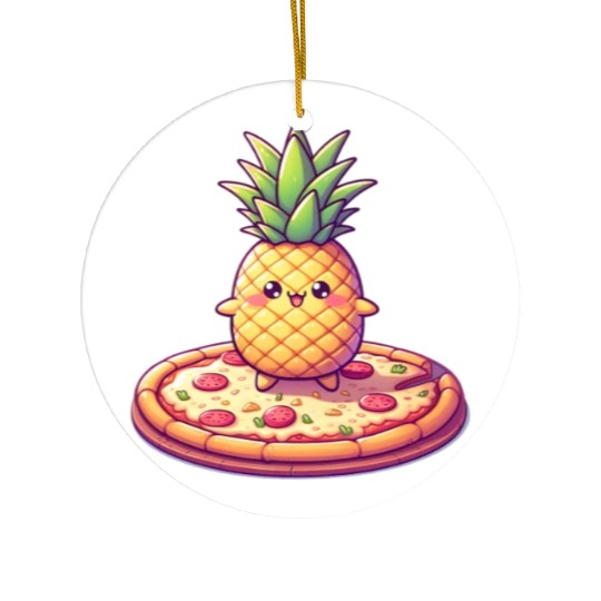 Pineapples on a pizza Ceramic Ornaments