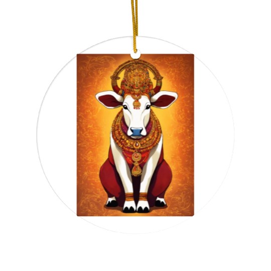 hindu cow goddes art Ceramic Ornaments